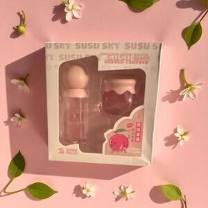 SUSU SKY Peach Honey Lip Gloss Set Hydrating Shine